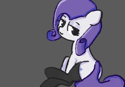 Size: 2388x1668 | Tagged: safe, artist:solid shrimp, imported from derpibooru, rarity, pony, unicorn, clothes, female, gray background, mare, simple background, socks, solo