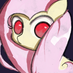 Size: 500x500 | Tagged: safe, artist:solid shrimp, imported from derpibooru, fluttershy, pony, red eyes, solo