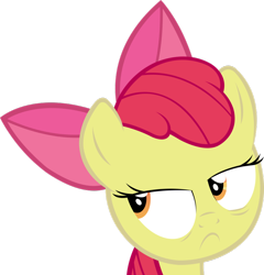 Size: 876x912 | Tagged: safe, imported from derpibooru, apple bloom, earth pony, pony, bags under eyes, female, filly, foal, frown, simple background, solo, transparent background, vector