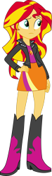 Size: 1280x4344 | Tagged: safe, artist:rupahrusyaidi, imported from derpibooru, sunset shimmer, equestria girls, boots, hand on hip, high heel boots, shoes, simple background, solo, transparent background, vector