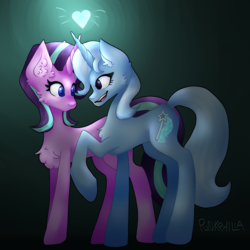 Size: 1500x1500 | Tagged: safe, artist:punkphilia, imported from derpibooru, starlight glimmer, trixie, female, lesbian, shipping, startrix