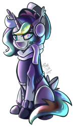 Size: 1220x2048 | Tagged: safe, artist:starcasteclipse, imported from derpibooru, oc, oc only, oc:fuzzysticks, unicorn, headset, simple background, solo, transparent background