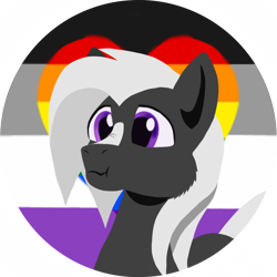 Size: 900x900 | Tagged: safe, artist:rockhoppr3, imported from derpibooru, oc, oc only, oc:ace hearts, pony, asexual pride flag, pride, pride flag, profile picture, rainbow flag, scrunchy face, simple background, solo, transparent background