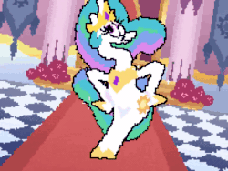 Size: 960x720 | Tagged: safe, artist:2snacks, edit, imported from derpibooru, princess celestia, alicorn, adorawat, animated, butt shake, cropped, cute, dancing, gif, majestic as fuck, wat