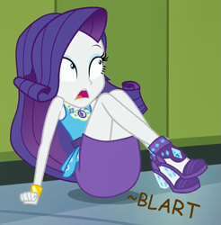 Size: 641x651 | Tagged: safe, artist:thedarkpony, edit, edited screencap, imported from derpibooru, screencap, rarity, best trends forever, equestria girls, equestria girls series, accident, ass, butt, cropped, fart, fart noise, female, fetish, implied messing, implied pooping, implied scat, implied sharting, messing, onomatopoeia, pantypoop, rarity peplum dress, rearity, shocked, shocked expression, sitting, sound effects