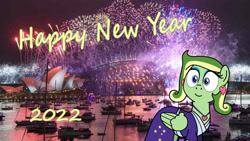 Size: 1280x721 | Tagged: safe, artist:didgereethebrony, artist:katnekobase, imported from derpibooru, oc, oc:boomerang beauty, pegasus, pony, australia, base used, clothes, dress, ear piercing, earring, fireworks, happy new year, holiday, jewelry, necklace, piercing, solo, sydney, sydney harbour, sydney harbour bridge, sydney opera house