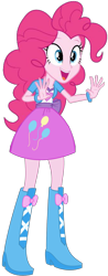 Size: 586x1499 | Tagged: safe, artist:rupahrusyaidi, artist:twls7551, edit, imported from derpibooru, vector edit, pinkie pie, equestria girls, boots, high heel boots, open mouth, shoes, simple background, solo, transparent background, vector