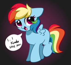 Size: 2896x2643 | Tagged: safe, artist:kittyrosie, imported from derpibooru, rainbow dash, pegasus, pony, blank flank, blushing, bronybait, cute, dashabetes, female, filly, filly rainbow dash, foal, high res, hnnng, looking at you, mare, missing cutie mark, open mouth, open smile, smiling, smiling at you, solo, spread wings, talking to viewer, weapons-grade cute, wings, younger