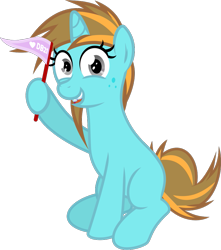 Size: 807x912 | Tagged: safe, artist:sollace, derpibooru exclusive, imported from derpibooru, oc, oc only, oc:sollace, pony, unicorn, derpibooru community collaboration, .svg available, 2022 community collab, bucktooth, female, filly, flag, foal, freckles, full body, gray eyes, hoof hold, horn, looking at you, open mouth, open smile, show accurate, simple background, sitting, smiling, smiling at you, solo, svg, tail, teenager, transparent background, two toned mane, two toned tail, unicorn oc, vector, younger