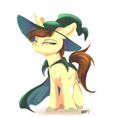 Size: 1280x1200 | Tagged: safe, artist:sketchiix3, imported from derpibooru, oc, oc only, pony, unicorn, aside glance, cloak, clothes, hat, lidded eyes, looking at you, simple background, solo, transparent background, wizard hat