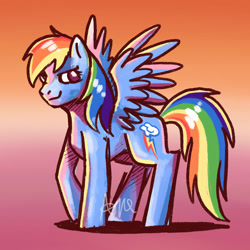 Size: 1280x1280 | Tagged: safe, artist:aquastal, imported from derpibooru, rainbow dash, pegasus, pony, female, solo