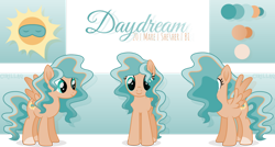 Size: 1280x688 | Tagged: safe, artist:cirillaq, imported from derpibooru, oc, oc:daydream (cirillaq), pegasus, pony, female, mare, reference sheet, solo