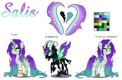 Size: 2900x1900 | Tagged: safe, artist:gihhbloonde, imported from derpibooru, oc, oc only, changeling, pony, unicorn, base used, changeling oc, disguise, disguised changeling, horn, offspring, parent:queen chrysalis, raised hoof, reference sheet, simple background, transparent background, unicorn oc