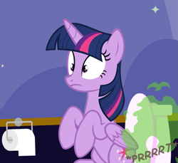 Size: 1355x1243 | Tagged: safe, edit, imported from derpibooru, vector edit, twilight sparkle, alicorn, pony, 1000 years in photoshop, but why, fart, fart cloud, fart fetish, fart noise, female, fetish, imminent flush, implied pooping, implied scat, mare, onomatopoeia, shrunken pupils, sitting, sitting on toilet, solo, sound effects, toilet, toilet paper, twilight fartle, twilight sparkle (alicorn), twilight's castle, vector