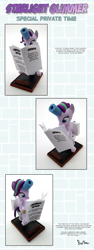 Size: 2642x7024 | Tagged: safe, artist:perfectblue97, imported from derpibooru, starlight glimmer, pony, unicorn, but why, craft, implied pooping, irl, newspaper, photo, reading, sculpture, sitting, sitting on toilet, text, toilet, toilet paper