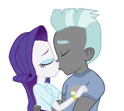 Size: 1036x930 | Tagged: safe, artist:swiftgaiathebrony, imported from derpibooru, rarity, thunderlane, equestria girls, female, kissing, male, rarilane, shipping, straight