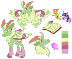 Size: 1500x1216 | Tagged: safe, artist:owlcoholik, imported from derpibooru, thorax, twilight sparkle, oc, oc:lunar lilac, alicorn, changedling, changeling, changepony, hybrid, book, interspecies offspring, king thorax, offspring, parent:thorax, parent:twilight sparkle, parents:twirax, simple background, twilight sparkle (alicorn), white background