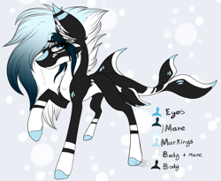 Size: 3529x2897 | Tagged: safe, artist:beamybutt, imported from derpibooru, oc, oc only, orca, orca pony, original species, colored hooves, ear fluff, raised hoof, reference sheet, smiling