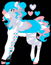 Size: 1120x1415 | Tagged: safe, artist:teonnakatztkgs, imported from derpibooru, oc, oc only, pegasus, pony, black background, colored hooves, simple background, solo, transgender