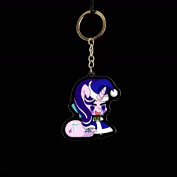 Size: 1666x1665 | Tagged: safe, artist:dimanizma, artist:shop4geek, imported from derpibooru, starlight glimmer, pony, unicorn, acrylic plastic, anime, bag, charm, chibi, christmas, clothes, costume, cute, fate/stay night, female, filly, foal, handmade, happy new year, hat, hearth's warming eve, holiday, horn, irl, keychain, merchandise, padoru, photo, santa costume, santa hat, simple background, solo