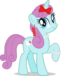 Size: 2000x2480 | Tagged: safe, imported from derpibooru, oc, oc only, oc:jenni, pony, unicorn, alternate eye color, bow, ear piercing, earring, hair bow, jenni love, jewelry, necklace, pearl necklace, piercing, purple hair, simple background, transparent background