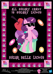 Size: 758x1054 | Tagged: safe, artist:strykarispeeder, imported from derpibooru, part of a set, sugar belle, pony, unicorn, bipedal, female, mare, solo, sugar belle licious, sunglasses, twilightlicious