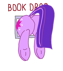 Size: 827x927 | Tagged: safe, artist:purblehoers, imported from derpibooru, twilight sparkle, pony, unicorn, 1000 hours in ms paint, book, bookhorse, butt, female, mare, ms paint, plot, simple background, solo, that pony sure does love books, twibutt, underhoof, unicorn twilight, white background