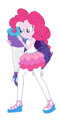 Size: 1613x3315 | Tagged: safe, alternate version, artist:gmaplay, imported from derpibooru, pinkie pie, rarity, equestria girls, equestria girls series, holidays unwrapped, spoiler:eqg series (season 2), ass, butt, butt touch, clothes, fireman carry, hand on butt, hand on hip, marshmelodrama, o come all ye squashful, ots carry, over the shoulder, rah rah skirt, rarity being rarity, rarity peplum dress, rearity, simple background, skirt, transparent background, vector