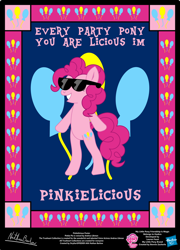 Size: 758x1054 | Tagged: safe, artist:strykarispeeder, imported from derpibooru, part of a set, pinkie pie, earth pony, pony, bipedal, female, mare, pinkielicious, solo, sunglasses, twilightlicious