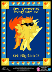 Size: 758x1054 | Tagged: safe, artist:strykarispeeder, imported from derpibooru, part of a set, spitfire, pegasus, pony, bipedal, female, mare, solo, spitfirelicious, sunglasses, twilightlicious