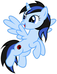 Size: 2450x3170 | Tagged: safe, artist:strategypony, imported from derpibooru, oc, oc only, oc:sift howler, alicorn, alicorn oc, female, flying, happy, horn, mare, open mouth, rule 63, simple background, smiling, transparent background, wings