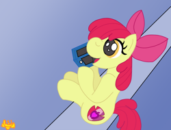 Size: 620x472 | Tagged: safe, artist:missmagnificence, imported from derpibooru, apple bloom, earth pony, pony, 3ds, female, filly, foal, solo
