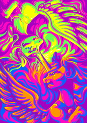 Size: 4092x5787 | Tagged: safe, artist:porcelanowyokular, imported from derpibooru, princess celestia, princess luna, alicorn, pony, 2019, absurd resolution, angry, color porn, crying, duo, needs more saturation, psychedelic