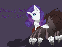 Size: 2048x1536 | Tagged: safe, artist:blackdeathhatter, imported from derpibooru, rarity, monster pony, original species, spiderpony, bronybait, female, simple background, solo, species swap, spiderponyrarity