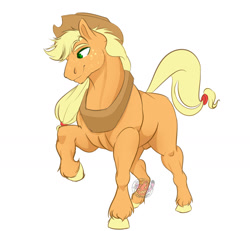 Size: 1280x1182 | Tagged: safe, artist:copshop, imported from derpibooru, applejack, earth pony, pony, applejack (male), applejack's hat, cowboy hat, hat, male, rule 63, simple background, smiling, solo, stallion, white background