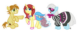 Size: 1903x793 | Tagged: safe, artist:serenamidori, imported from derpibooru, photo finish, oc, oc:eilemonty, earth pony, pony, unicorn, picture perfect pony, 2013, eilemonty, female, male, mandopony, simple background, transparent background