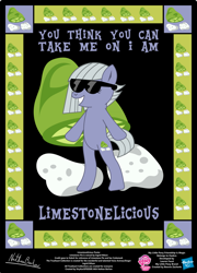 Size: 758x1054 | Tagged: safe, artist:strykarispeeder, imported from derpibooru, part of a set, limestone pie, earth pony, pony, bipedal, female, limestonelicious, mare, out of character, sunglasses, twilightlicious