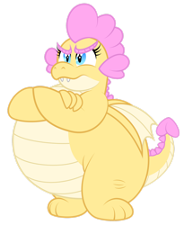 Size: 1600x1952 | Tagged: safe, artist:aleximusprime, imported from derpibooru, oc, oc:buttercream, oc:buttercream the dragon, dragon, flurry heart's story, angry, chubby, crossed arms, cute, disappointed, dragon oc, dragoness, fat, female, heart shaped, simple background, solo, transparent background