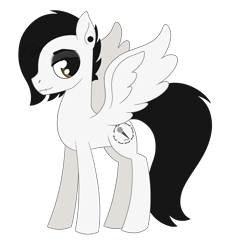 Size: 1675x1828 | Tagged: safe, alternate version, artist:dyonys, imported from derpibooru, oc, oc:motionless white, pegasus, male, piercing, simple background, stallion, transparent background