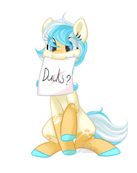 Size: 1280x1610 | Tagged: safe, artist:aledera, imported from derpibooru, oc, earth pony, pony, female, mare, mouth hold, sign, simple background, solo, transparent background