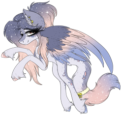 Size: 3605x3409 | Tagged: safe, artist:beamybutt, imported from derpibooru, oc, oc only, pegasus, pony, ethereal mane, female, mare, pegasus oc, rearing, simple background, smiling, solo, starry mane, transparent background, unshorn fetlocks