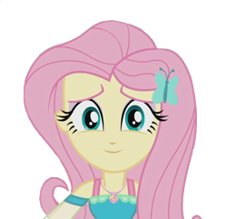 Size: 1118x1078 | Tagged: safe, edit, edited screencap, imported from derpibooru, screencap, fluttershy, equestria girls, equestria girls series, outtakes (episode), background removed, looking at you, not a vector, simple background, solo, transparent background