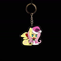 Size: 1666x1665 | Tagged: safe, artist:dimanizma, artist:shop4geek, imported from derpibooru, fluttershy, pegasus, pony, acrylic plastic, anime, bag, charm, chibi, christmas, clothes, costume, cute, fate/stay night, female, filly, foal, handmade, happy new year, hat, hearth's warming eve, holiday, irl, keychain, merchandise, padoru, photo, santa costume, santa hat, simple background, solo, spread wings, wings