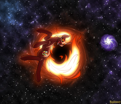 Size: 3500x3000 | Tagged: safe, artist:kirasunnight, imported from derpibooru, oc, oc only, black hole pony, pony, black hole, female, galaxy, messier 87, ponified, space