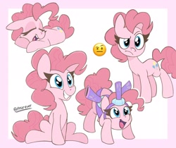 Size: 2048x1717 | Tagged: safe, artist:anarquer, imported from derpibooru, pinkie pie, earth pony, pony, cute, diapinkes, emoji, eyes closed, female, floppy ears, mare, open mouth, party popper, sitting, sleeping, smiling, solo