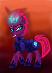 Size: 1600x2238 | Tagged: safe, artist:doodledaydream, imported from derpibooru, tempest shadow, pony, unicorn, broken horn, female, horn, solo