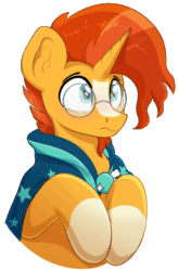 Size: 654x1000 | Tagged: safe, artist:czu, imported from derpibooru, sunburst, pony, unicorn, animated, bust, cloak, clothes, cute, glasses, male, simple background, solo, stallion, sunbetes, sunburst's cloak, sunburst's glasses, transparent background