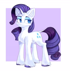 Size: 3000x3100 | Tagged: safe, artist:thieftea, imported from derpibooru, rarity, pony, unicorn, cheek fluff, chest fluff, ear fluff, female, high res, leonine tail, lidded eyes, mare, solo, tail, unshorn fetlocks