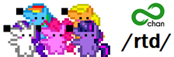 Size: 300x100 | Tagged: safe, artist:dogisaga, imported from derpibooru, applejack, pinkie pie, rainbow dash, rarity, twilight sparkle, dog, semi-anthro, unicorn, /rtd/, 8chan, banner, blushing, pixel art, species swap, unicorn twilight