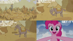 Size: 1280x720 | Tagged: safe, edit, edited screencap, editor:quoterific, imported from derpibooru, screencap, pinkie pie, earth pony, pony, not asking for trouble, season 7, cloud, female, mare, open mouth, open smile, sky, smiling, solo